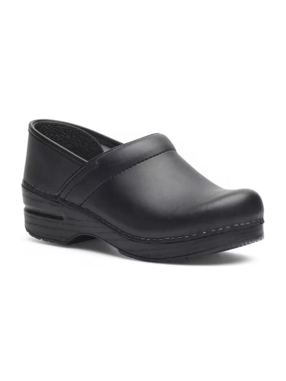 WOMEN'S DANSKO Black Leather Professional Clogs sz 40/9-9.5 EUC